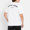 T-Shirt Logo Incurve Avant Arriere Blanc