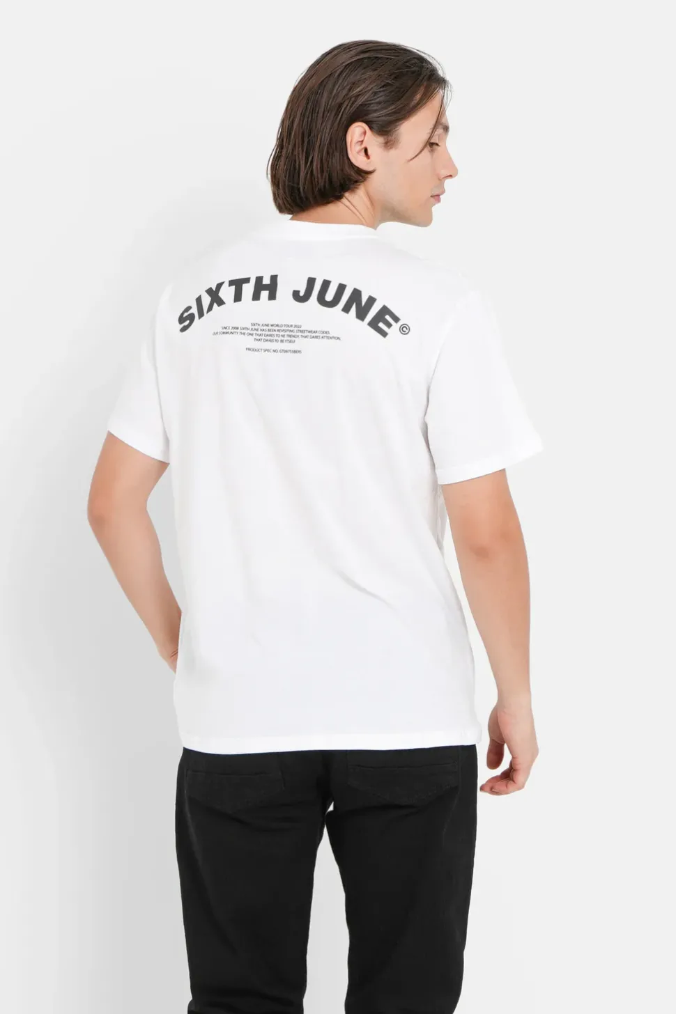 T-Shirt Logo Incurve Avant Arriere Blanc