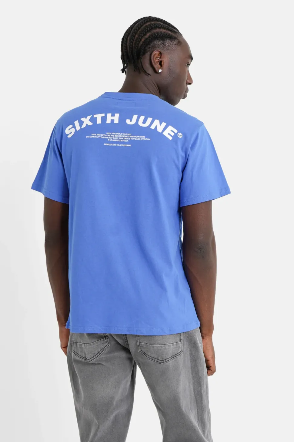 T-Shirt Logo Incurve Avant Arriere Bleu Fonce