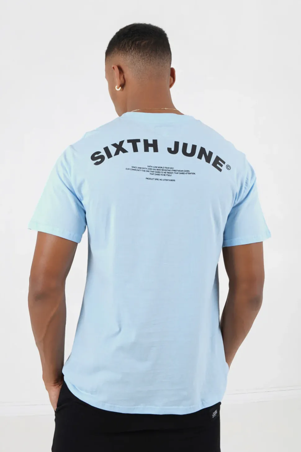 T-Shirt Logo Incurve Avant Arriere Bleu