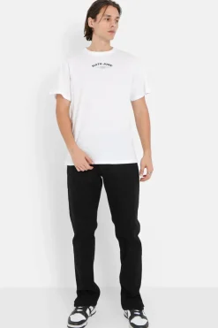 T-Shirt Logo Incurve Avant Arriere Blanc