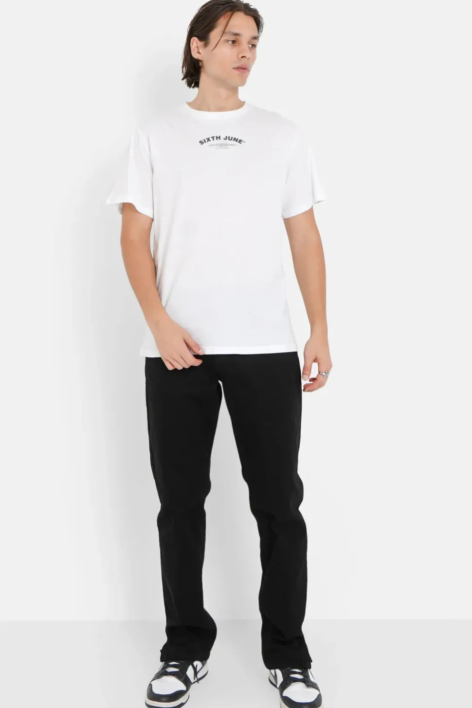 T-Shirt Logo Incurve Avant Arriere Blanc