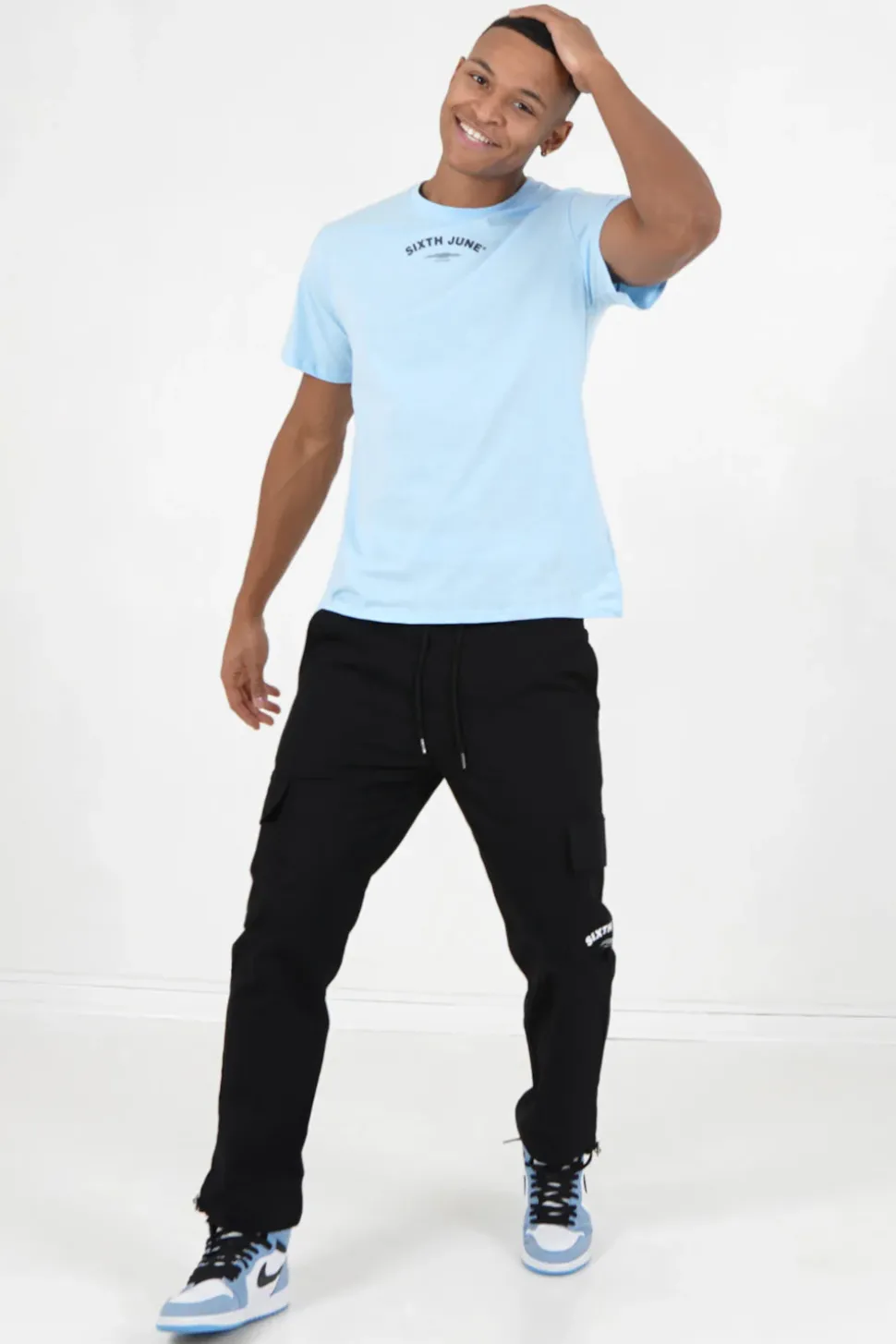 T-Shirt Logo Incurve Avant Arriere Bleu