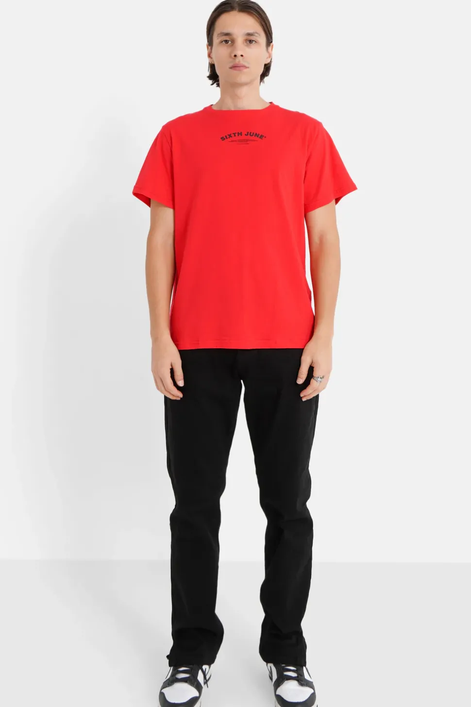 T-Shirt Logo Incurve Avant Arriere Rouge