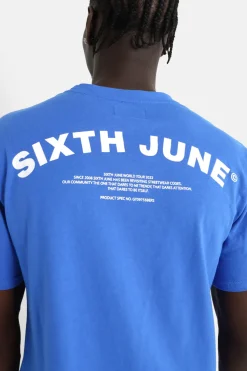 T-Shirt Logo Incurve Avant Arriere Bleu Fonce