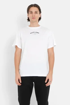 T-Shirt Logo Incurve Avant Arriere Blanc