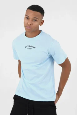 T-Shirt Logo Incurve Avant Arriere Bleu