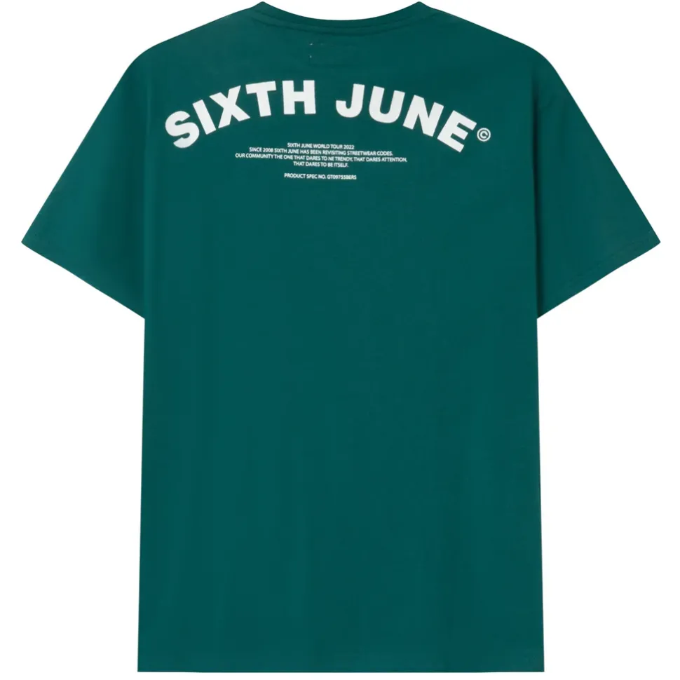 T-Shirt Logo Incurve Avant Arriere Vert Fonce