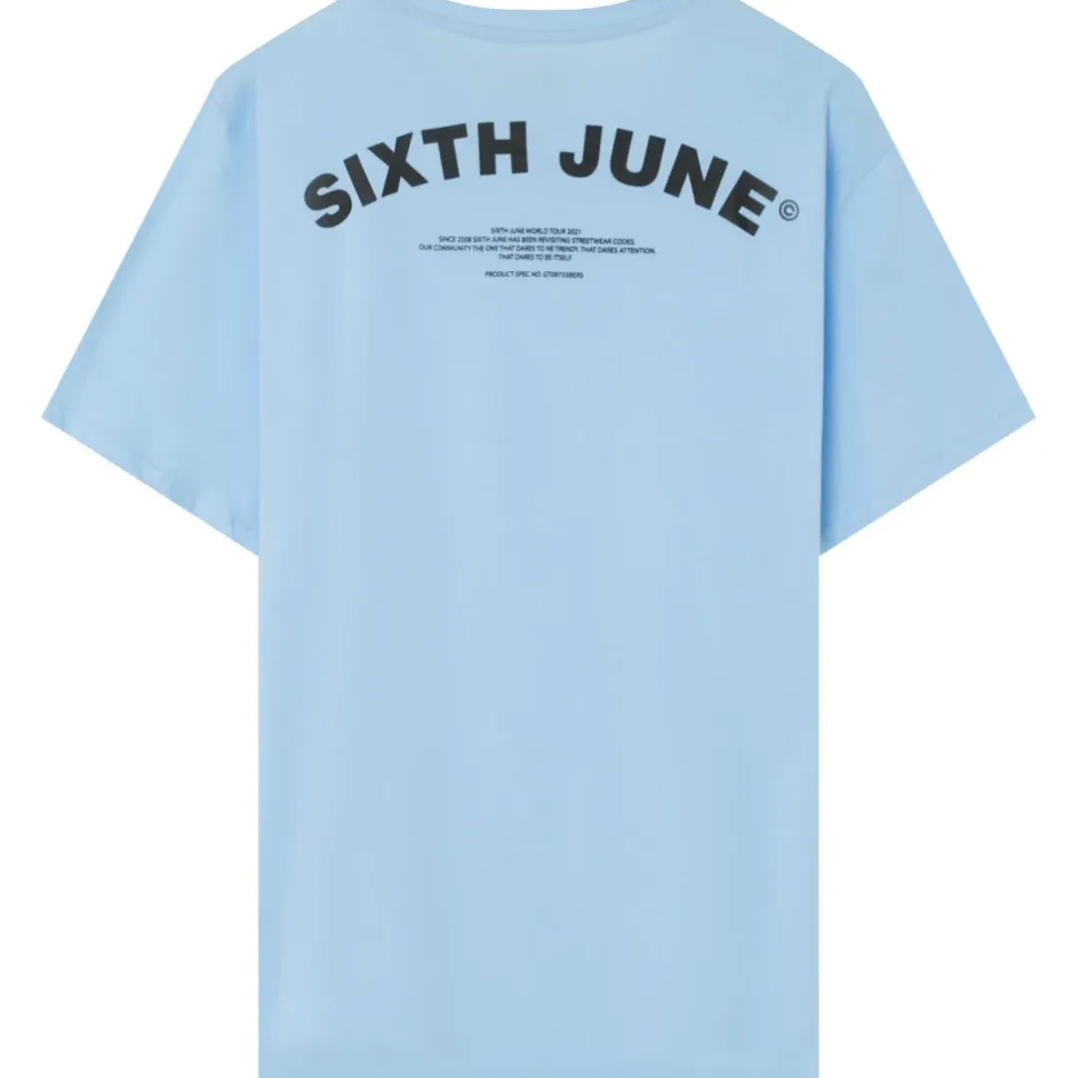 T-Shirt Logo Incurve Avant Arriere Bleu