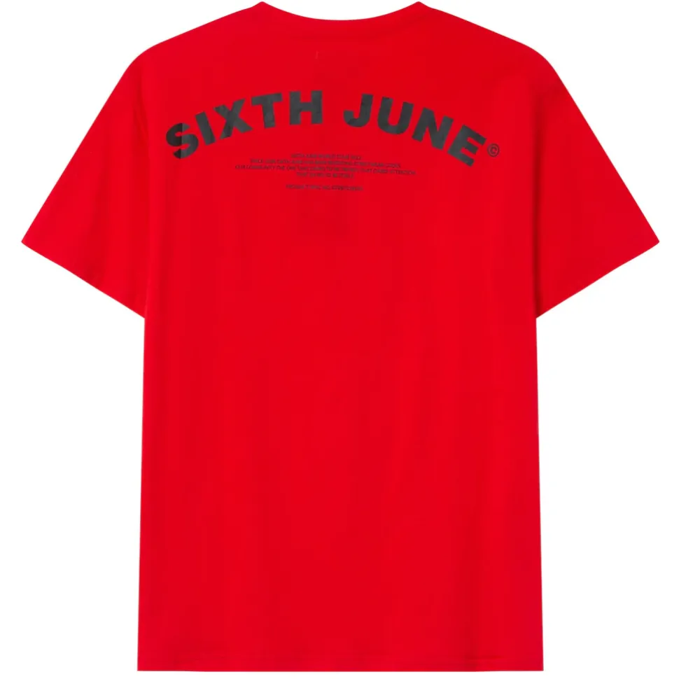 T-Shirt Logo Incurve Avant Arriere Rouge