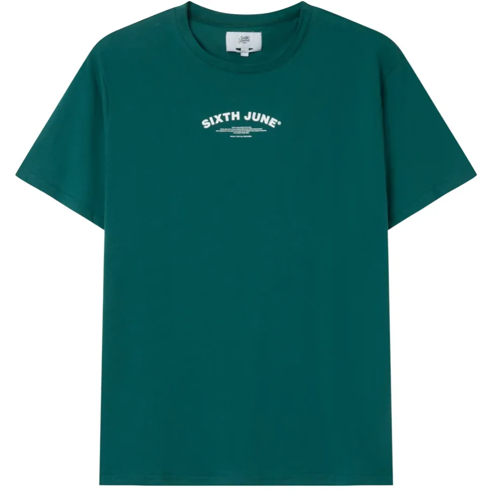 T-Shirt Logo Incurve Avant Arriere Vert Fonce