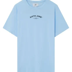 T-Shirt Logo Incurve Avant Arriere Bleu