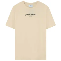 T-Shirt Logo Incurve Avant Arriere Beige