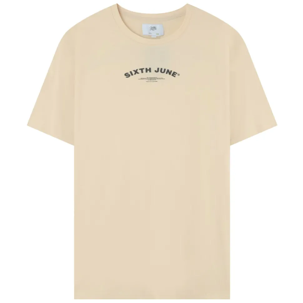 T-Shirt Logo Incurve Avant Arriere Beige