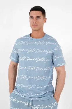 T-Shirt Logo Signature Bleu Clair