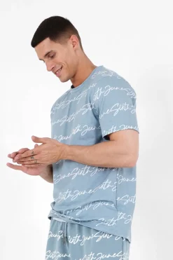 T-Shirt Logo Signature Bleu Clair