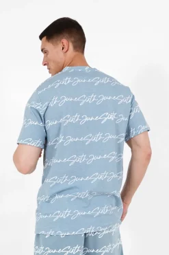 T-Shirt Logo Signature Bleu Clair