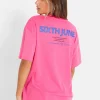 T-Shirt Long Logo Court Rose Fonce