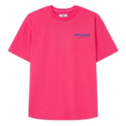 T-Shirt Long Logo Court Rose Fonce