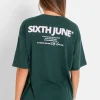T-Shirt Long Logo Court Vert Fonce