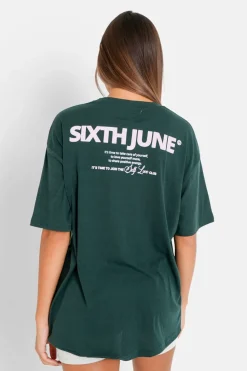 T-Shirt Long Logo Court Vert Fonce