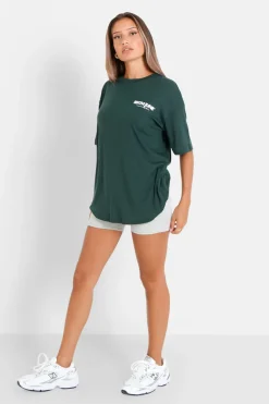 T-Shirt Long Logo Court Vert Fonce