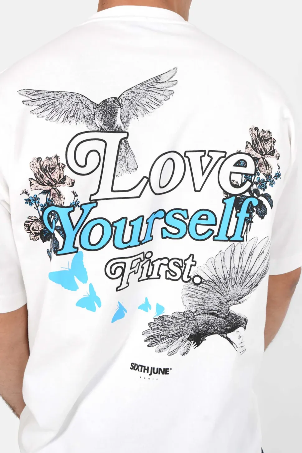 T-Shirt Manches Courtes Print Colore Blanc
