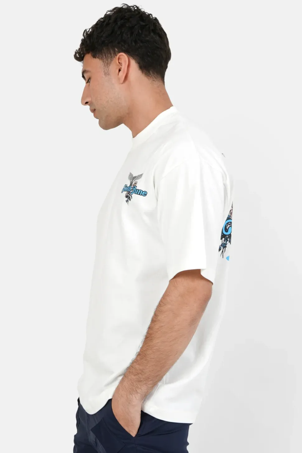 T-Shirt Manches Courtes Print Colore Blanc