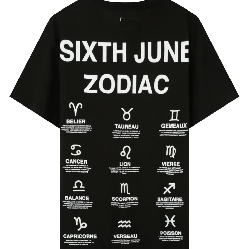 T-Shirt Manches Courtes Signes Zodiaque Noir