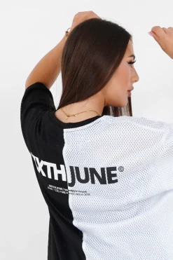 T-Shirt Mesh Bicolore Noir