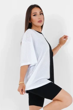 T-Shirt Mesh Bicolore Noir