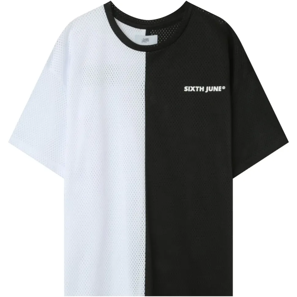 T-Shirt Mesh Bicolore Noir
