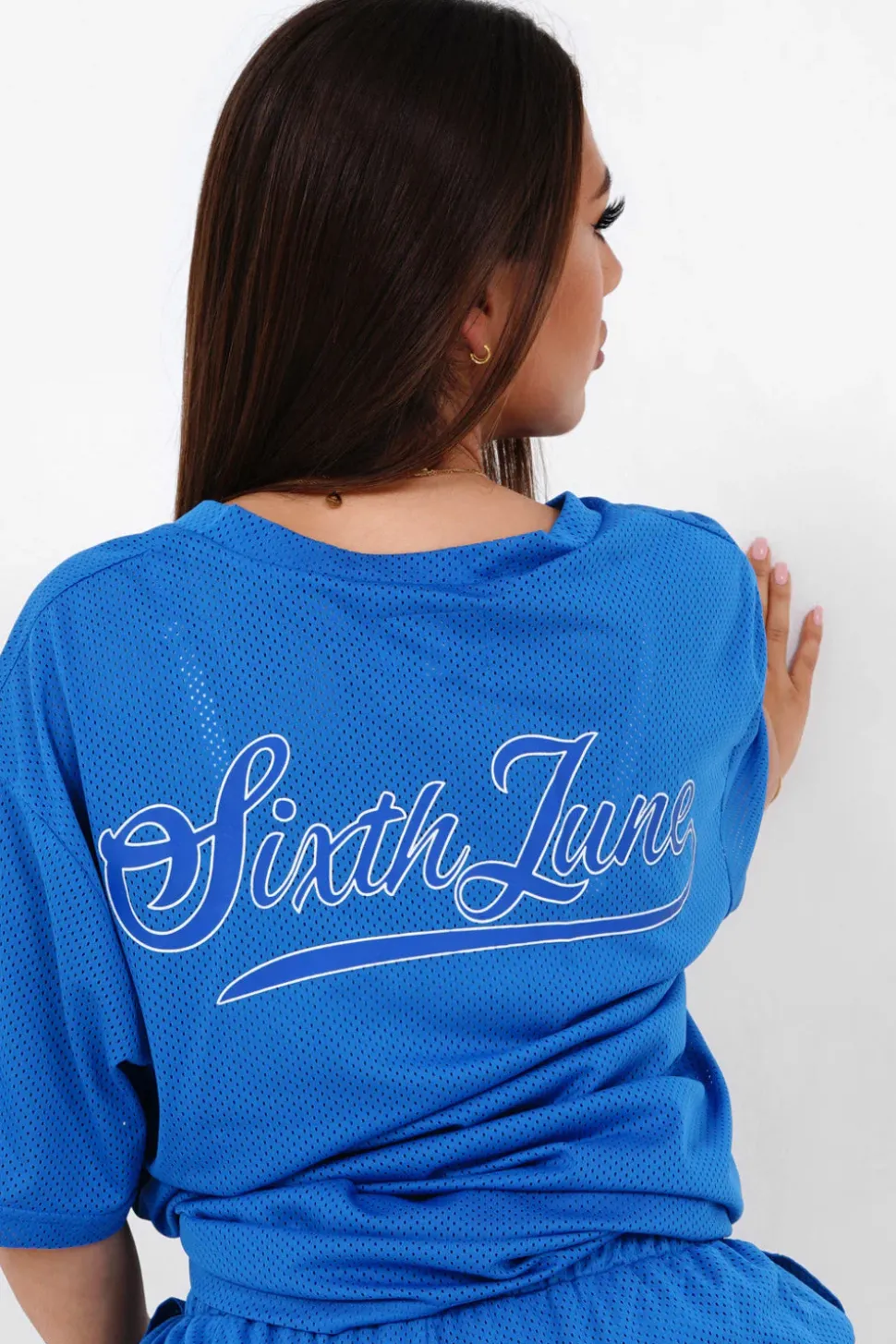 T-Shirt Mesh Logo Bleu