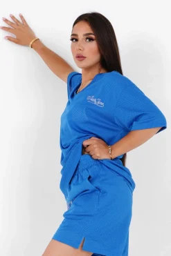T-Shirt Mesh Logo Bleu