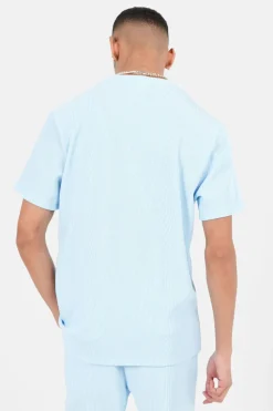 T-Shirt Plisse Bleu Clair