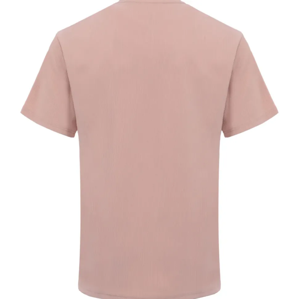 T-Shirt Plisse Manches Courtes Beige