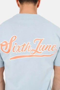 T-Shirt Retro Logo Bleu Clair