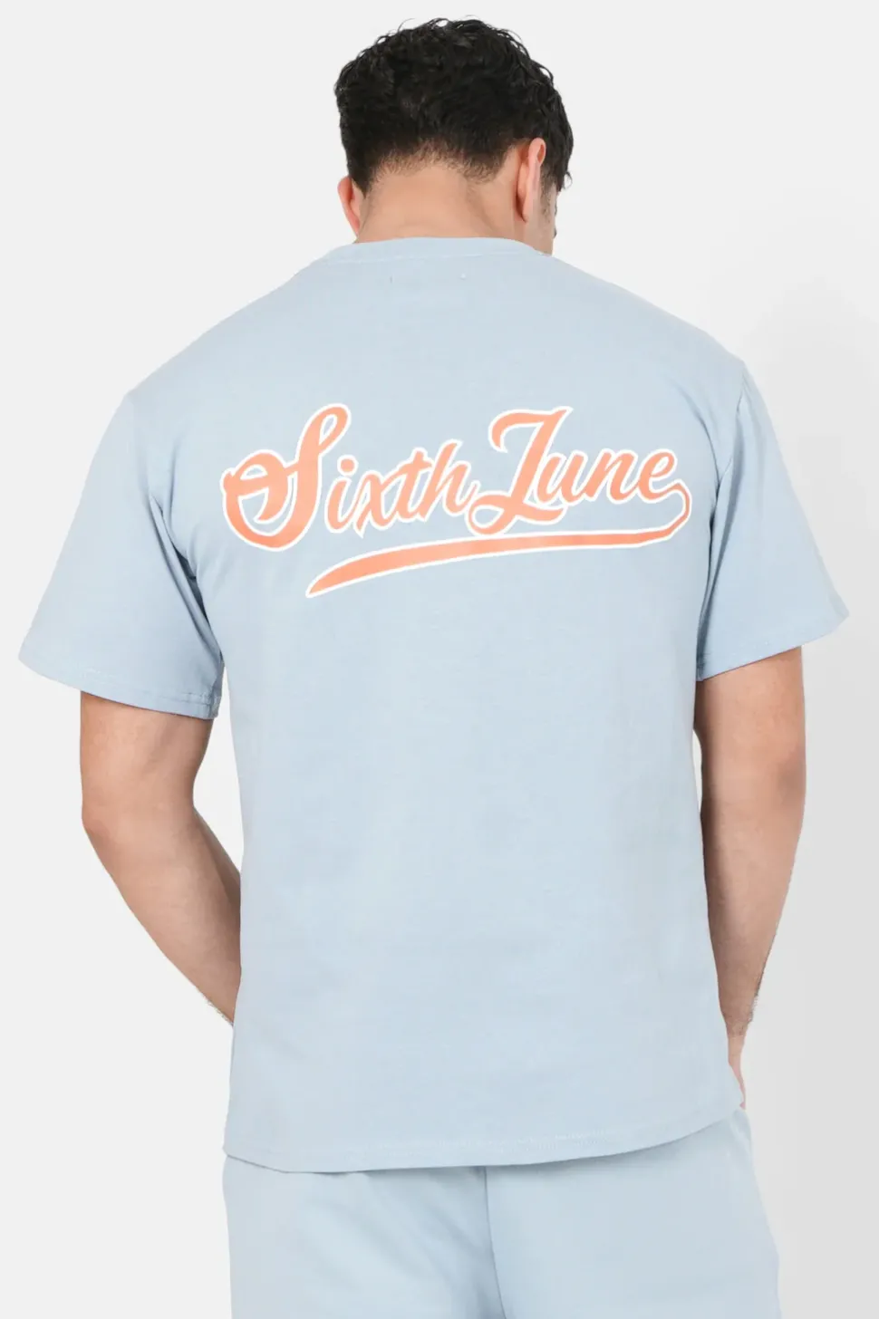 T-Shirt Retro Logo Bleu Clair