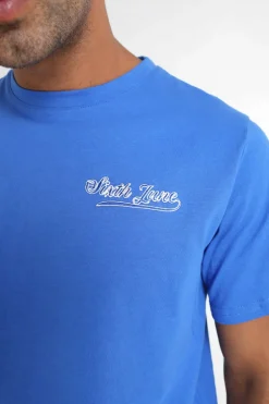 T-Shirt Retro Logo Bleu Fonce