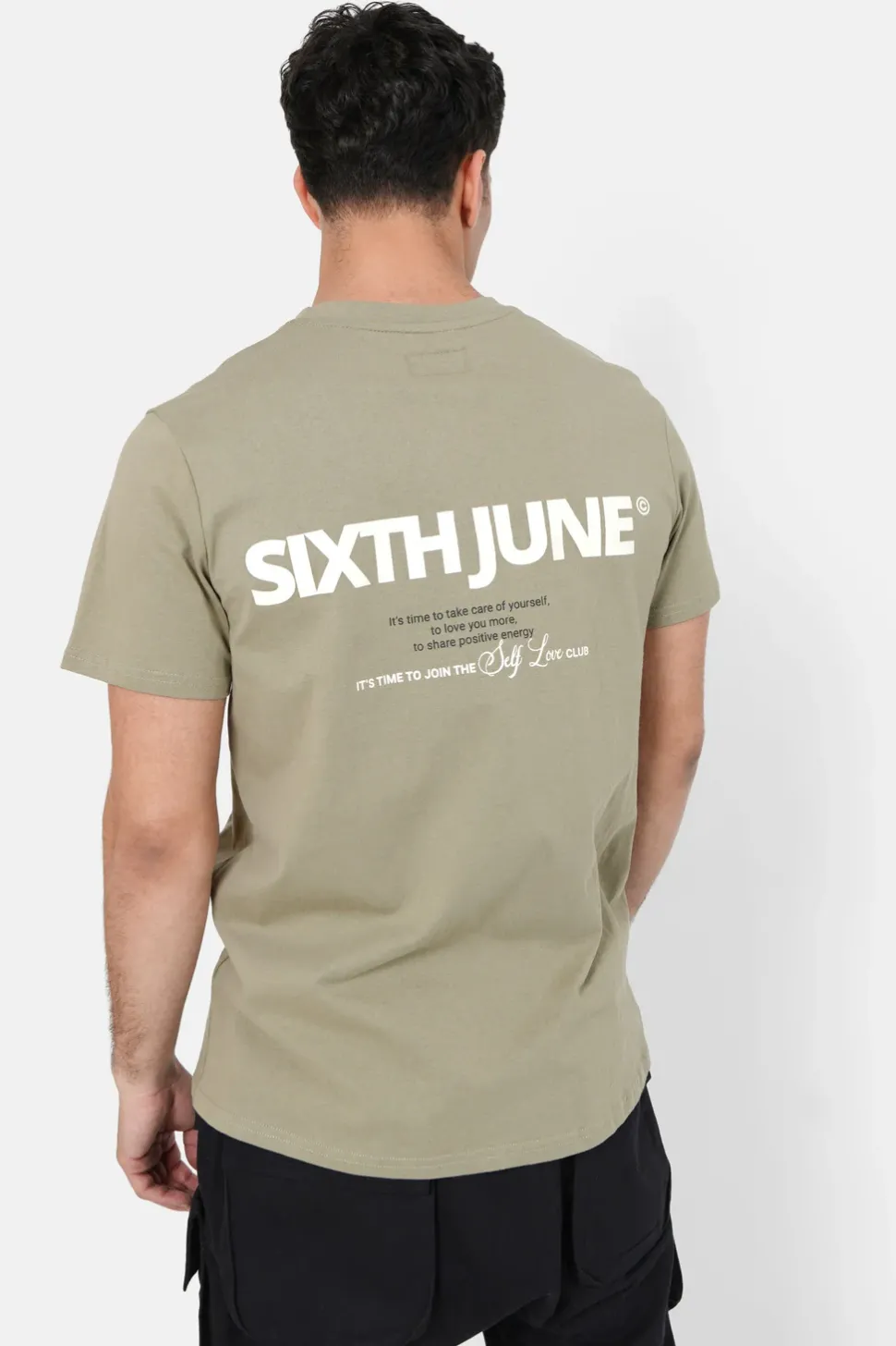 T-Shirt Self Love Club Vert Kaki