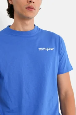 T-Shirt Soft Logo Brode Bleu Fonce