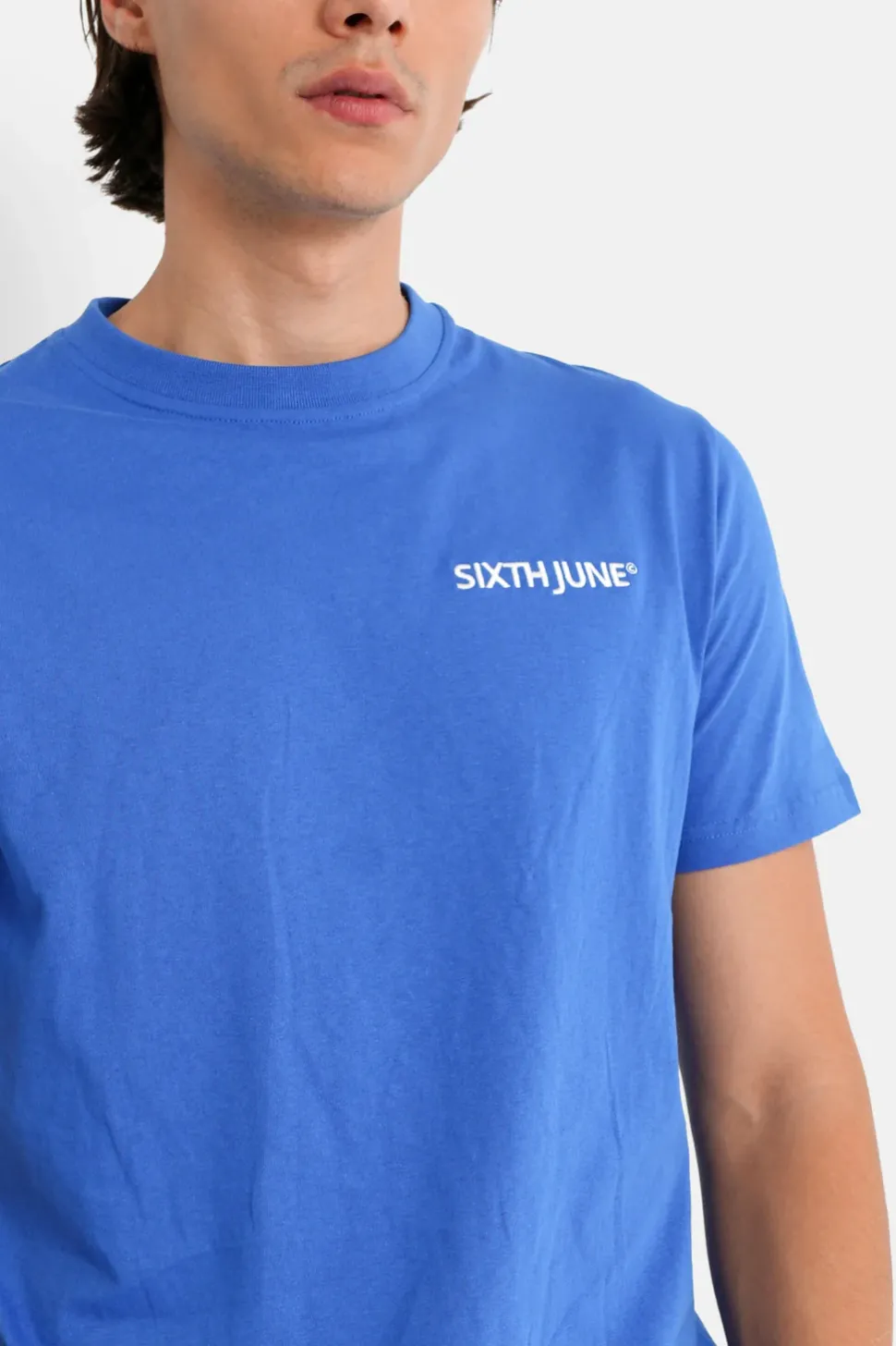T-Shirt Soft Logo Brode Bleu Fonce