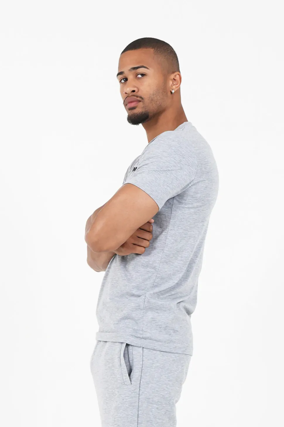 T-Shirt Soft Logo Brode Gris
