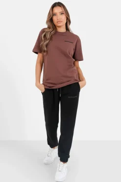 T-Shirt Soft Logo Brode Marron