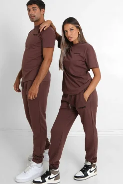 T-Shirt Soft Logo Brode Marron