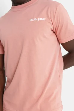 T-Shirt Soft Logo Brode Rose Clair