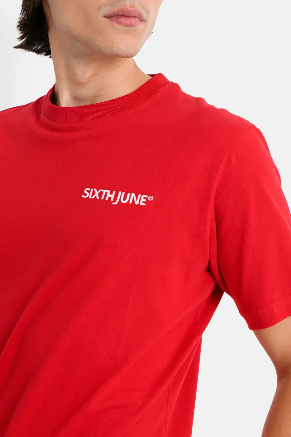 T-Shirt Soft Logo Brode Rouge
