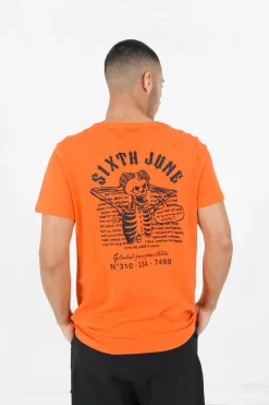 T-Shirt Squelette Gothique Orange