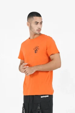 T-Shirt Squelette Gothique Orange