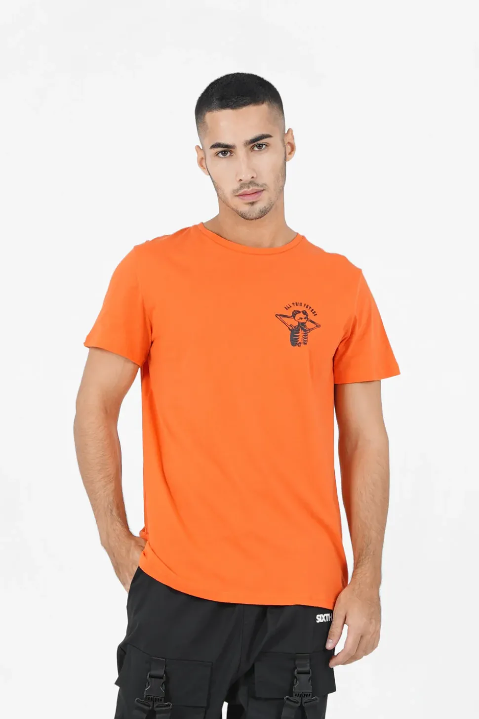 T-Shirt Squelette Gothique Orange